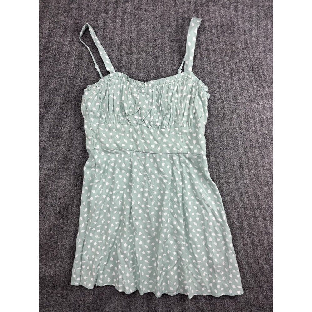 Trixxi Dress Juniors Large Green Floral Sweetheart Sundress Summer‎ Casual